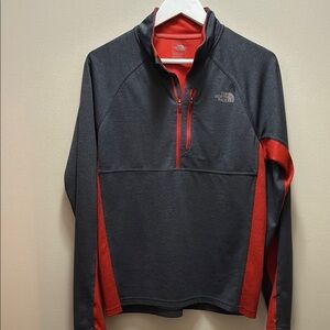 The North Face Gray and Red Pullover